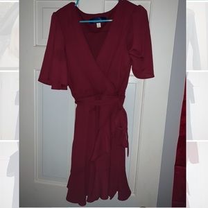 Maroon wrap dress!
